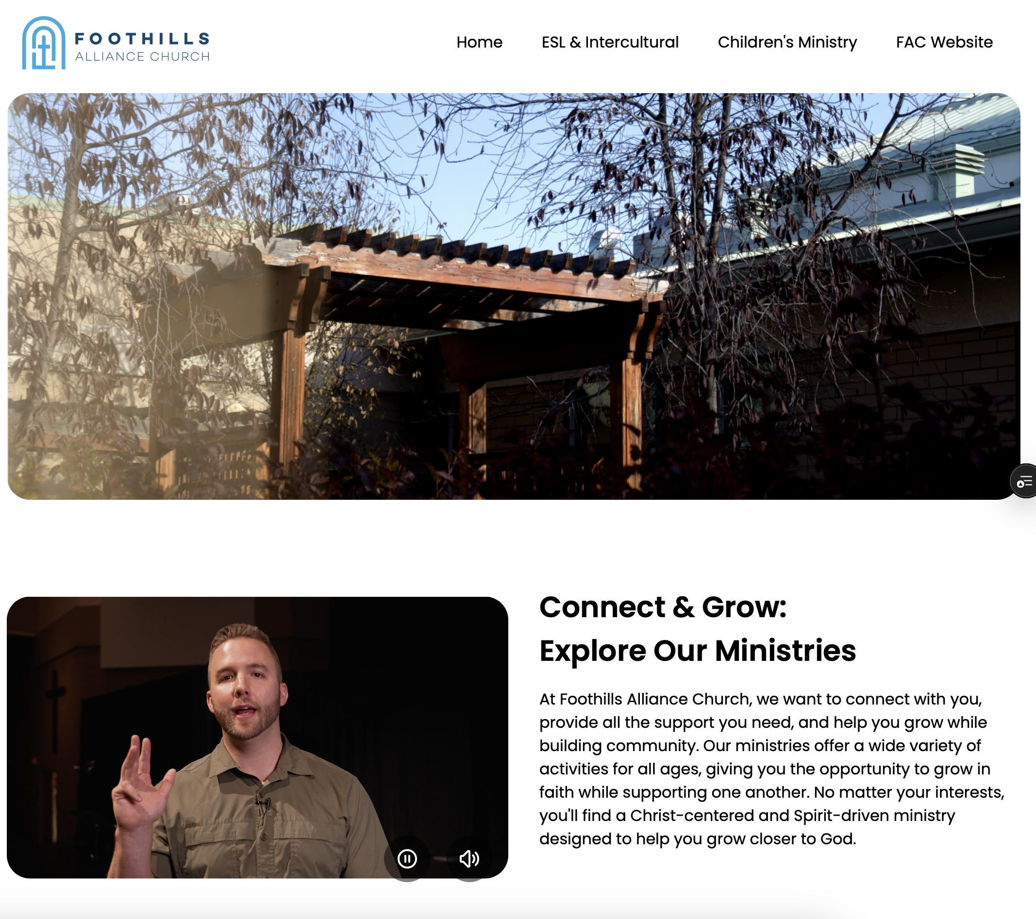 Foothills Alliance Church Welcome Page